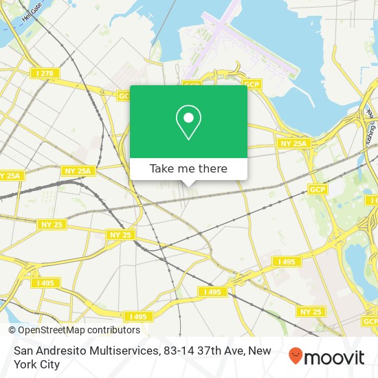 Mapa de San Andresito Multiservices, 83-14 37th Ave