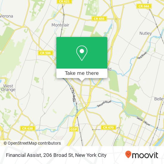 Mapa de Financial Assist, 206 Broad St