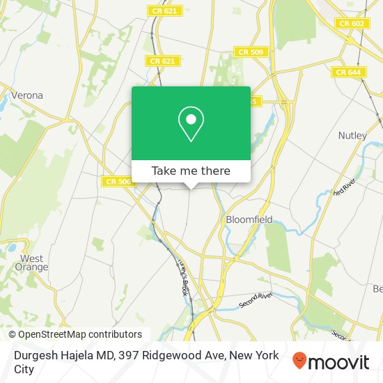 Durgesh Hajela MD, 397 Ridgewood Ave map