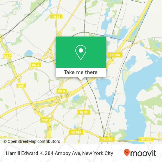 Hamill Edward K, 284 Amboy Ave map