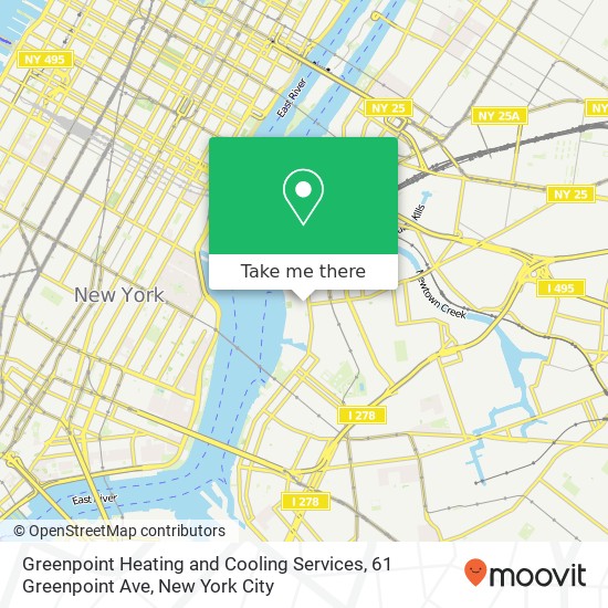 Mapa de Greenpoint Heating and Cooling Services, 61 Greenpoint Ave