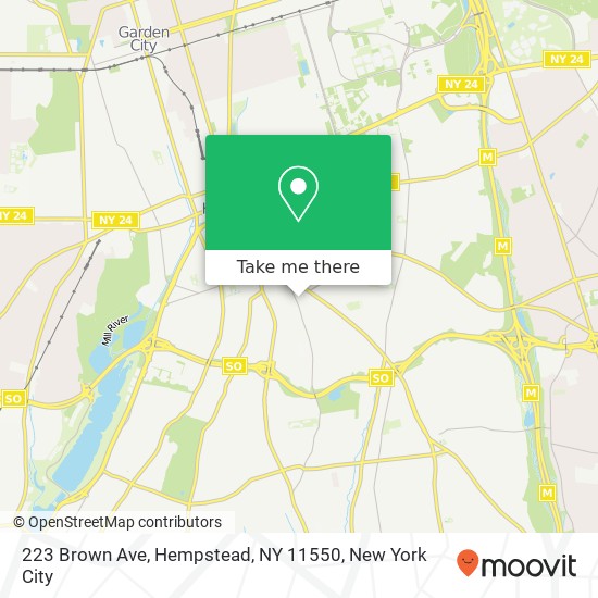 Mapa de 223 Brown Ave, Hempstead, NY 11550