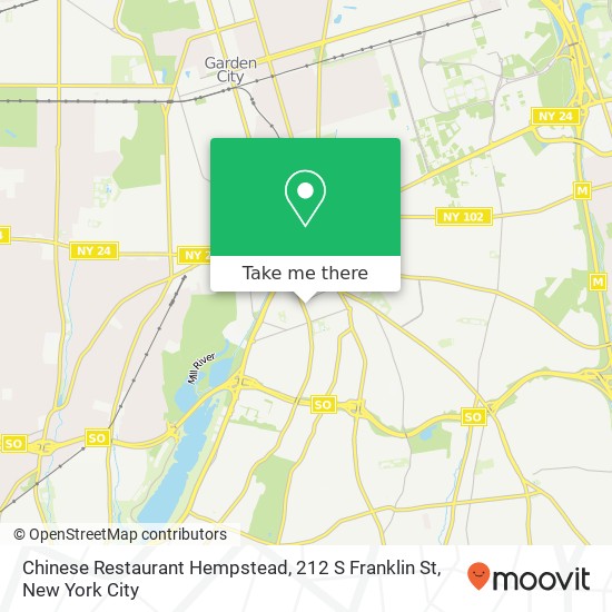 Mapa de Chinese Restaurant Hempstead, 212 S Franklin St