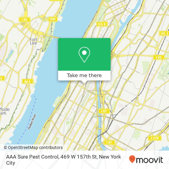 AAA Sure Pest Control, 469 W 157th St map