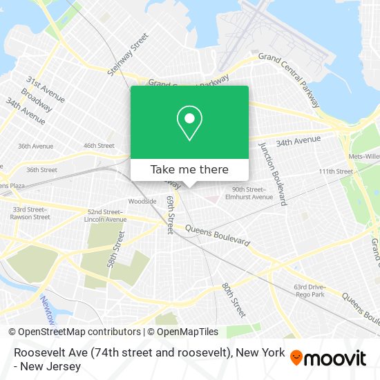 Roosevelt Ave (74th street and roosevelt) map