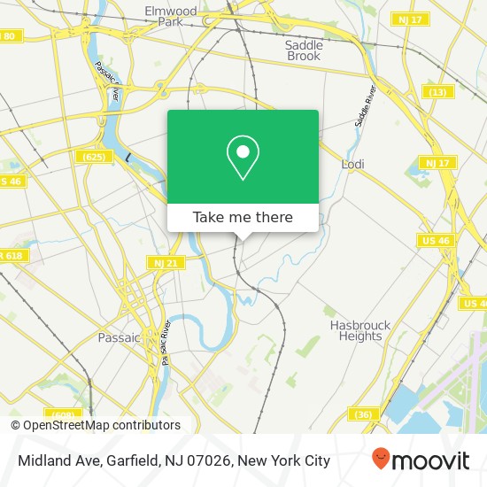 Midland Ave, Garfield, NJ 07026 map