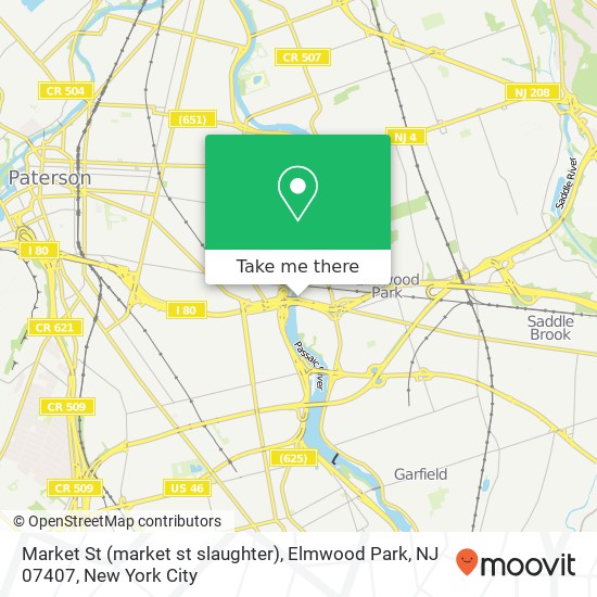 Mapa de Market St (market st slaughter), Elmwood Park, NJ 07407