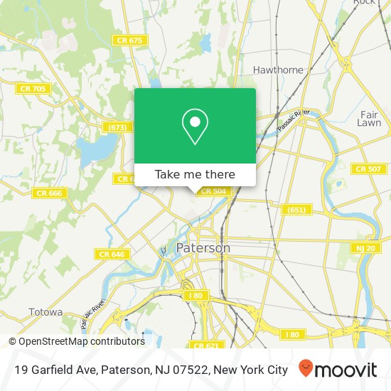 Mapa de 19 Garfield Ave, Paterson, NJ 07522