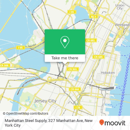Mapa de Manhattan Steel Supply, 327 Manhattan Ave