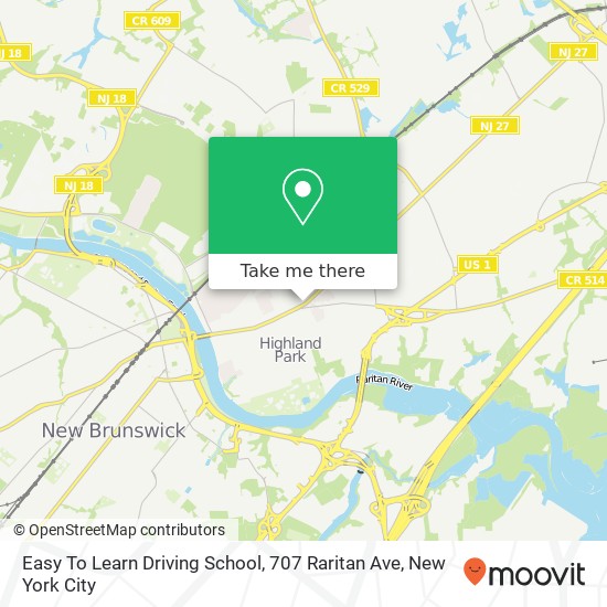 Mapa de Easy To Learn Driving School, 707 Raritan Ave