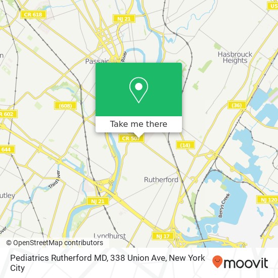 Mapa de Pediatrics Rutherford MD, 338 Union Ave