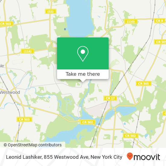 Mapa de Leonid Lashiker, 855 Westwood Ave