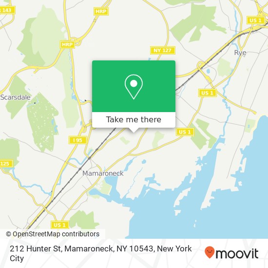Mapa de 212 Hunter St, Mamaroneck, NY 10543