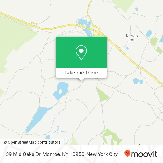 Mapa de 39 Mid Oaks Dr, Monroe, NY 10950