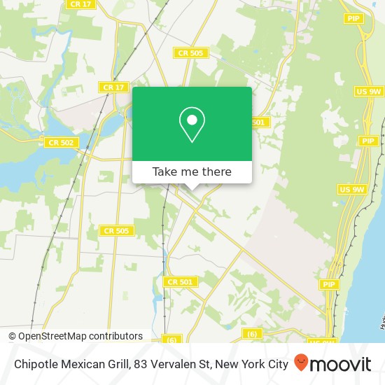 Mapa de Chipotle Mexican Grill, 83 Vervalen St