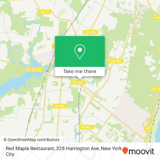Mapa de Red Maple Restaurant, 328 Harrington Ave