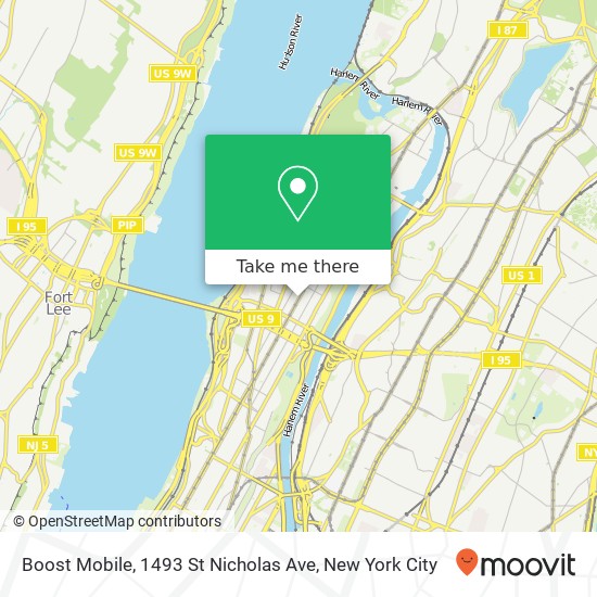 Mapa de Boost Mobile, 1493 St Nicholas Ave