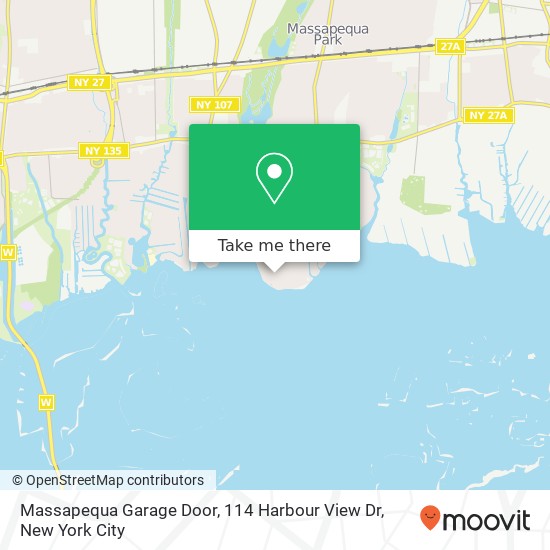 Mapa de Massapequa Garage Door, 114 Harbour View Dr