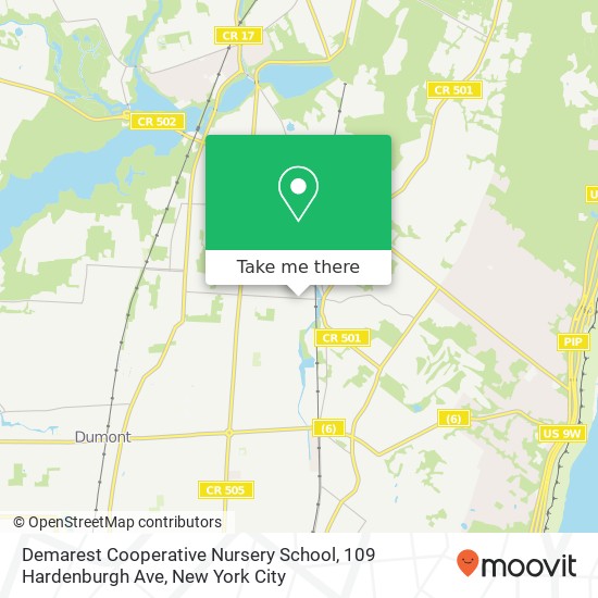 Mapa de Demarest Cooperative Nursery School, 109 Hardenburgh Ave