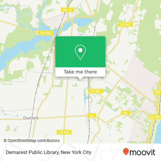 Demarest Public Library map