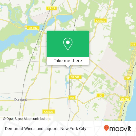 Demarest Wines and Liquors map