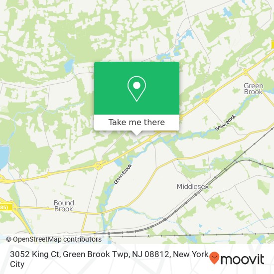 Mapa de 3052 King Ct, Green Brook Twp, NJ 08812