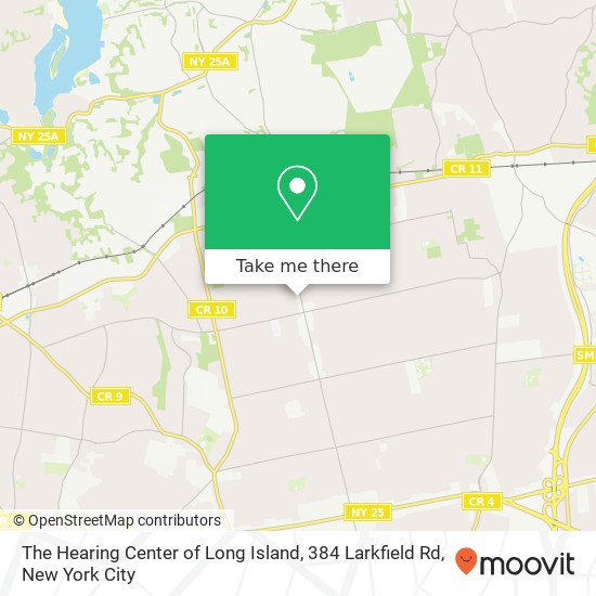 The Hearing Center of Long Island, 384 Larkfield Rd map
