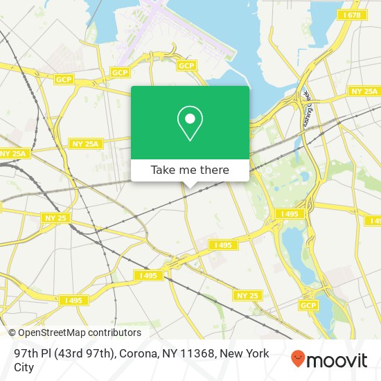 Mapa de 97th Pl (43rd 97th), Corona, NY 11368