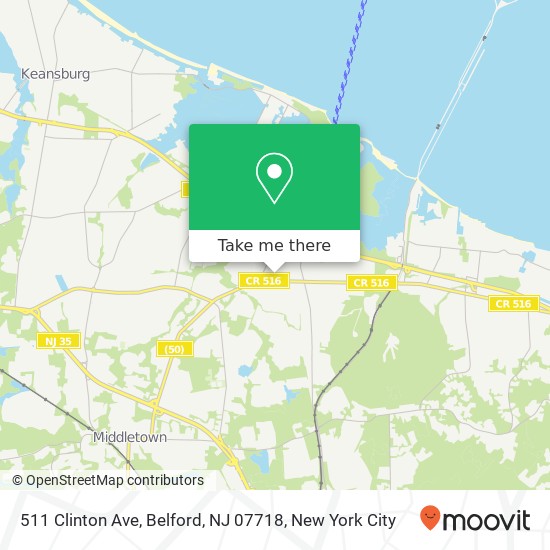 Mapa de 511 Clinton Ave, Belford, NJ 07718