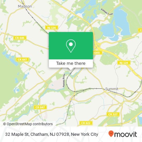 32 Maple St, Chatham, NJ 07928 map