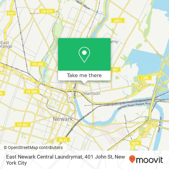 Mapa de East Newark Central Laundrymat, 401 John St