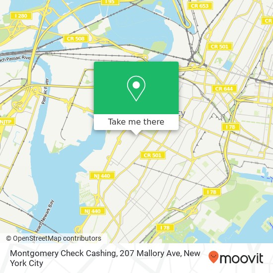 Montgomery Check Cashing, 207 Mallory Ave map