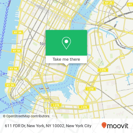 611 FDR Dr, New York, NY 10002 map