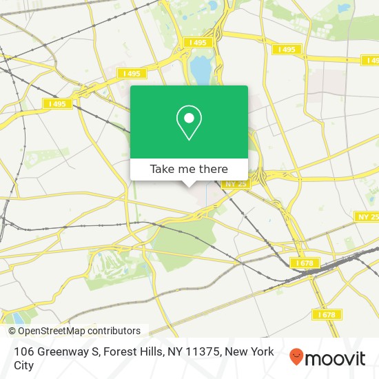 Mapa de 106 Greenway S, Forest Hills, NY 11375