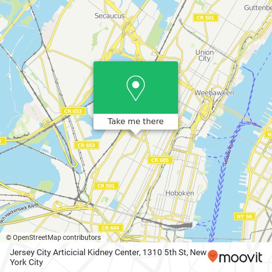 Jersey City Articicial Kidney Center, 1310 5th St map