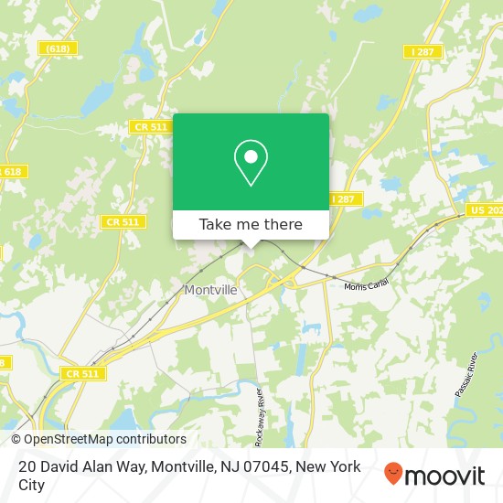 Mapa de 20 David Alan Way, Montville, NJ 07045