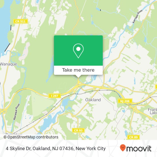 Mapa de 4 Skyline Dr, Oakland, NJ 07436