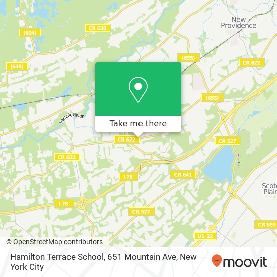 Mapa de Hamilton Terrace School, 651 Mountain Ave