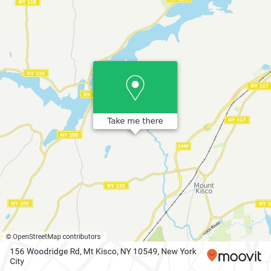 Mapa de 156 Woodridge Rd, Mt Kisco, NY 10549