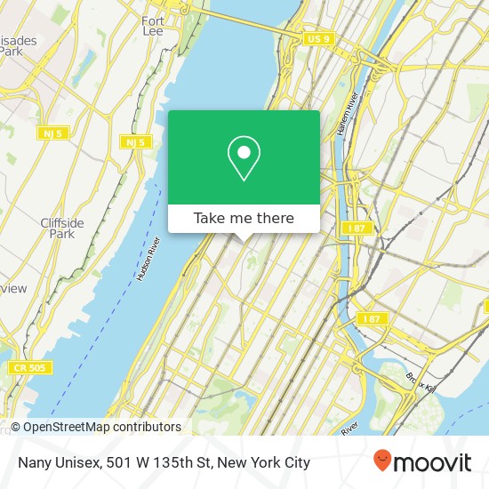 Nany Unisex, 501 W 135th St map