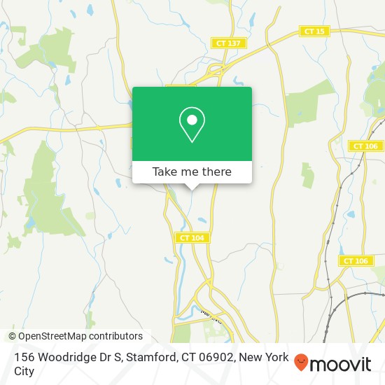 Mapa de 156 Woodridge Dr S, Stamford, CT 06902