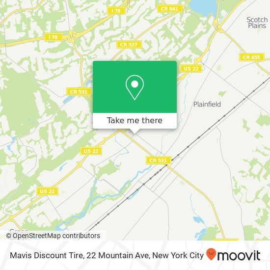 Mapa de Mavis Discount Tire, 22 Mountain Ave