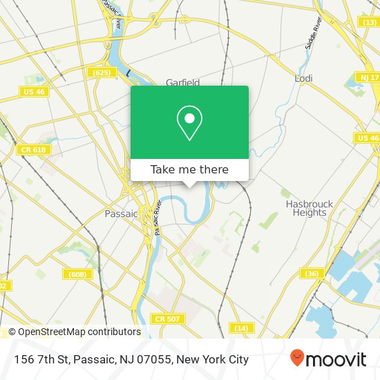 Mapa de 156 7th St, Passaic, NJ 07055