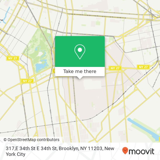 Mapa de 317,E 34th St E 34th St, Brooklyn, NY 11203
