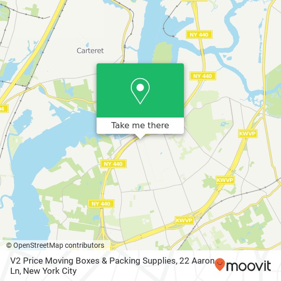 Mapa de V2 Price Moving Boxes & Packing Supplies, 22 Aaron Ln