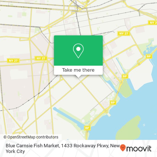 Blue Carnsie Fish Market, 1433 Rockaway Pkwy map