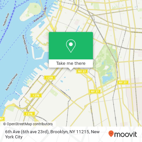 Mapa de 6th Ave (6th ave 23rd), Brooklyn, NY 11215