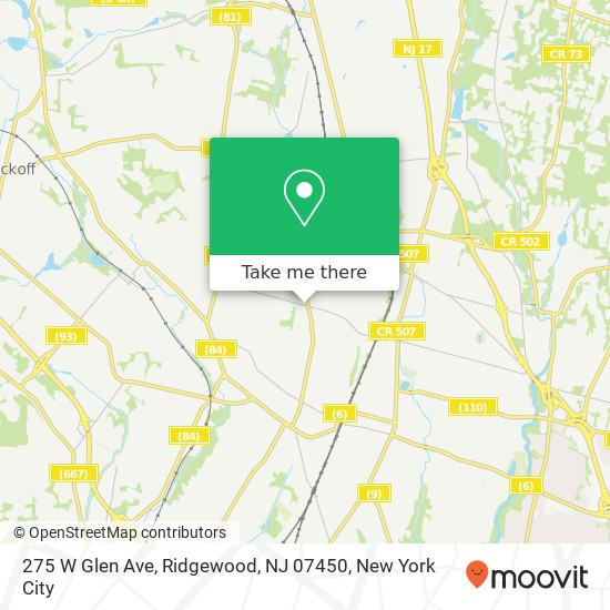 275 W Glen Ave, Ridgewood, NJ 07450 map