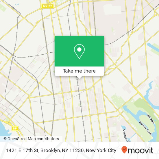 Mapa de 1421 E 17th St, Brooklyn, NY 11230