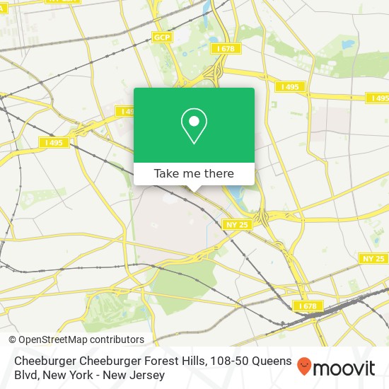 Mapa de Cheeburger Cheeburger Forest Hills, 108-50 Queens Blvd
